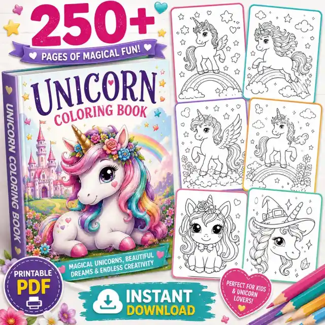 Unicorn Coloring Book